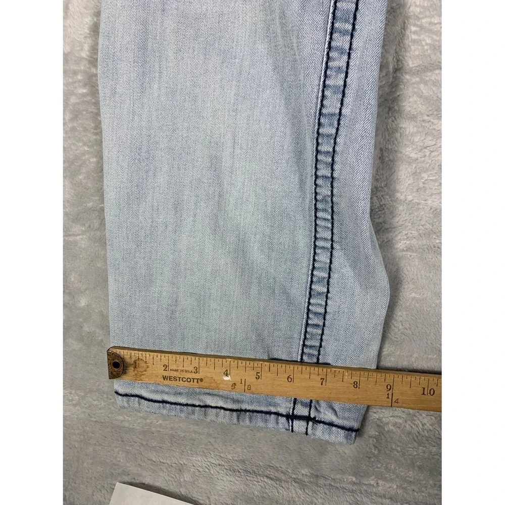 True Religion Ricky Relaxed Straight Jeans Men's 36 Blue Cotton Blend Used